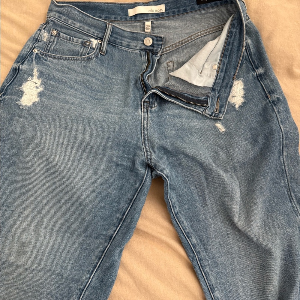 Ella Moss Blue Slim Jeans with Distressed Details